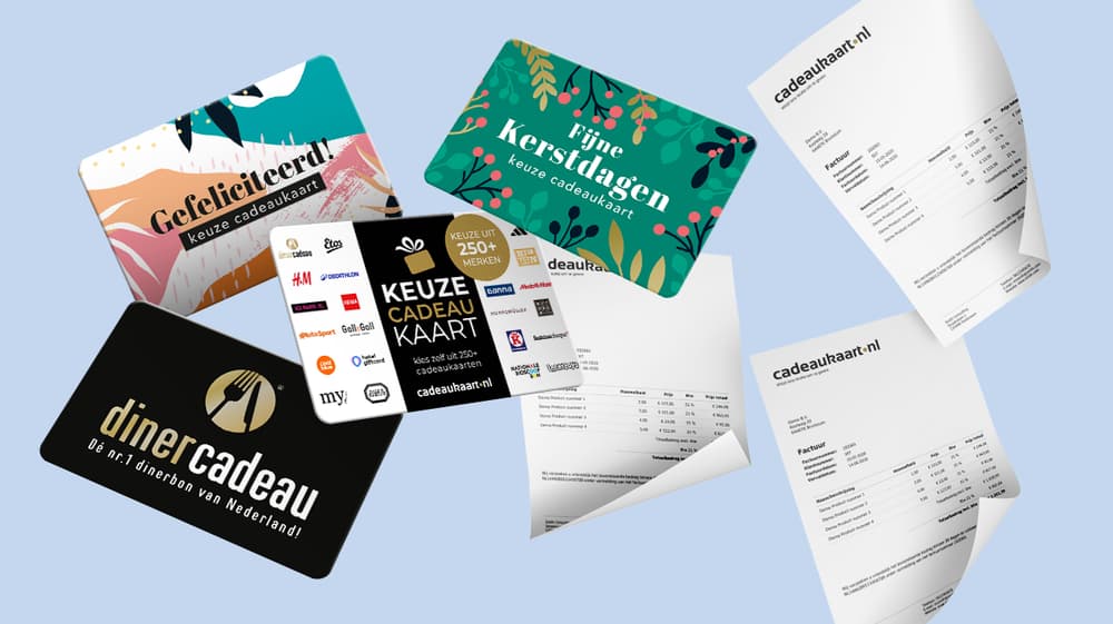 Cadeaukaarten op factuur bestellen